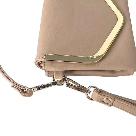 Charming Charlie’s Bag Crossbody & Wristlet Straps Sand Color Gold Trim Hardware - Picture 6 of 12